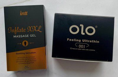 Набір OLO Feeling Ultrathin -001 ( 10 штук) + Гель для стимуляції статевого органу Intt Inflate XXL (15 мл) SOS1426 фото