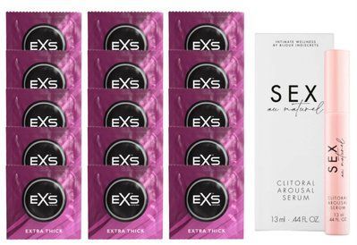 Комплект EXS Extra Thick 15 шт + Bijoux Indiscrets Sex au Naturel SOS14689 фото