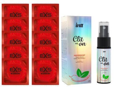 Комплект EXS Warming 10 шт + Intt Clit Me On Peppermint Cooling Effect 12 МЛ SOS14298 фото
