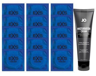 Комплект EXS Cooling 15 шт + JO Masturbation Cream (120 мл) SOS14595 фото