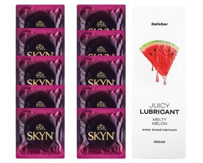 Комплект SKYN CHERRY 10 шт. + Лубрикант Satisfyer Juicy Lubricant Melty Melon 300 мл SOS12596 фото
