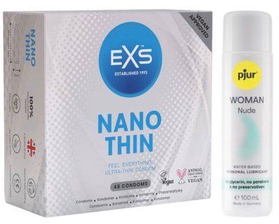 Набір EXS NANO Thin (48 шт) + pjur Woman Nude 100 мл SOS13546 фото