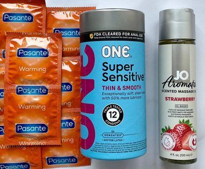 Набор 22 шт ONE Super Sensitive - Pasante Warming + System JO Aromatix Strawberry 120 мл SOS1676 фото