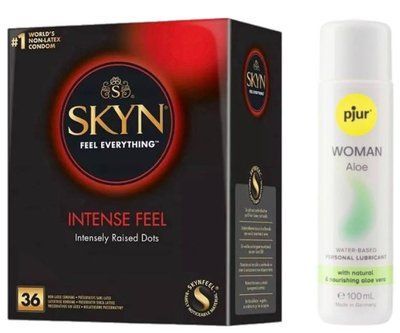 Комплект Skyn ​​Intense feel 36 шт + Pjur Woman Aloe 100 мл SOS13196 фото