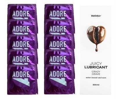 Набір: Pasante Adore 10 шт. + Лубрикант Satisfyer Crazy Crave (300 мл) SOS12094 фото