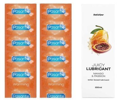 Комплект Pasante Warming 10шт. + Лубрикант Satisfyer Juicy Lubricant Mango & Passion 300 мл SOS11594 фото