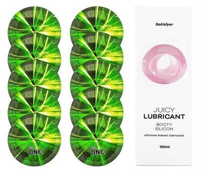 Комплект One Glowing 10 шт. + Лубрикант Satisfyer Juicy Lubricant Booty Silicon (150 мл) SOS12194 фото