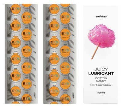Комплект: EXS Delay 10 шт. + Лубрикант Satisfyer Cotton Candy 300 мл SOS11389 фото