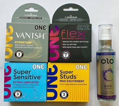 Набор из 12 шт ONE Vanish, Sensitive, Flex, Super Studs + Подарок Лубрикант "olo smooth" 60 мл SOS1476 фото