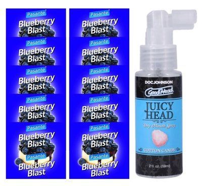 Pasante Blueberry Blast 10 шт + Doc Johnson GoodHead &ndash; Cotton Candy, 59 мл SOS13947 фото