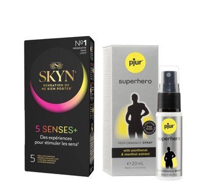 SKYN 5 Senses та спрей pjur Superhero 20 мл SOS6348 фото