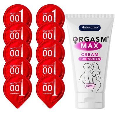 Комплект OLO 001 (червоні) 10 шт + Orgasm Max Cream for Women 50 мл SOS14247 фото
