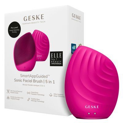 Електронна ультразвукова щітка для обличчя GESKE Sonic Facial Brush 5в1 magenta HB0065 фото