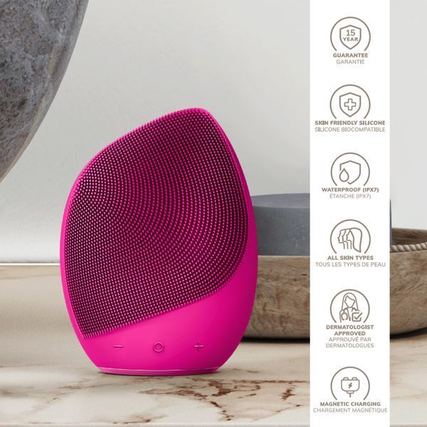 Електронна ультразвукова щітка для обличчя GESKE Sonic Facial Brush 5в1 magenta HB0065 фото