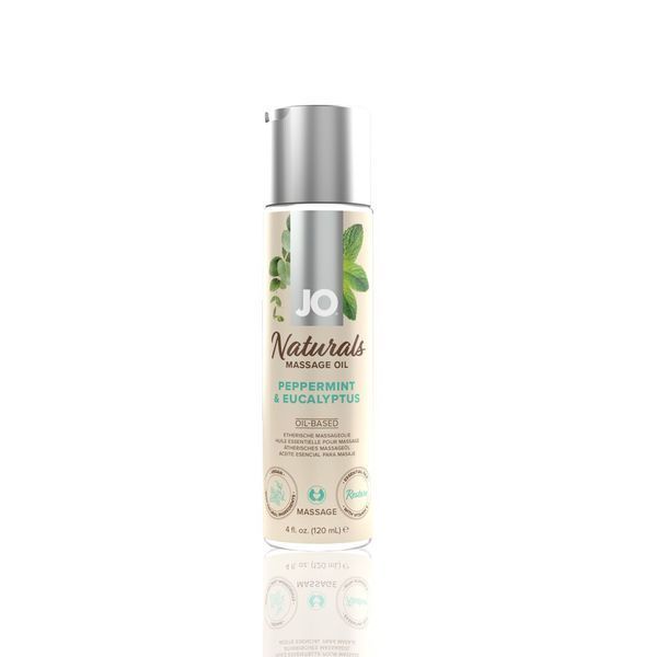 Массажное масло System JO - Naturals Massage Oil - Peppermint&Eucalyptus ,с эфирными маслами (120 мл) SO6166 фото
