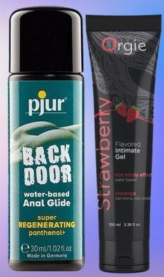 Набір лубрикантів pjur backdoor Regenerating 30 мл + LUBE TUBE полуниця, 100 мл ORGIE LB535 фото