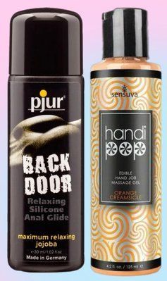 Набір лубрикантів pjur backdoor anal Relaxing jojoba silicone 30 мл + Sensuva Handipop Orange Creamsicle (125) LB734 фото
