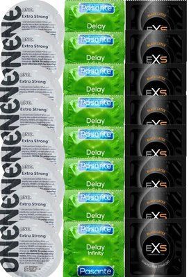 Набір 24 шт ONE Extra Strong + Delay Infinity + EXS Black Latex SOS7331 фото