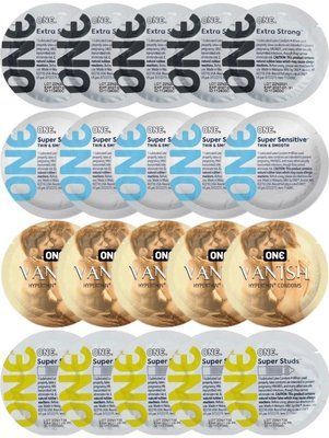 Набір з 20 шт ONE Extra strong + 𝐎𝐍𝐄 𝐒𝐮𝐩𝐞𝐫 𝐒𝐞𝐧𝐬𝐢𝐭𝐢𝐯𝐞 + ONE Vanish + 𝐎𝐍𝐄 𝐒𝐮𝐩𝐞𝐫 𝐒𝐭𝐮𝐝𝐬 SOS8175 фото