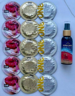 Набір 15 шт ONE Vanish, Super Studs, Flavor Waves + Sensuva Natural Water-Based Strawberry (57мл) SOS3878 фото
