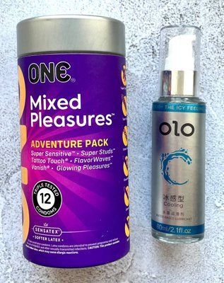Комплект ONE Mixed Pleasures 12 шт + Лубрикант охолоджуючий OLO 60 мл SOS2328 фото