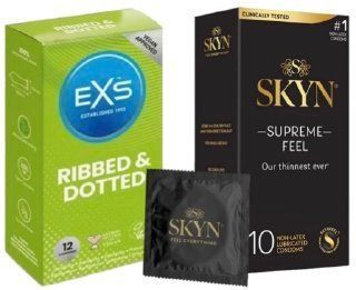 Набор с SKYN Supreme Feel (10 штук) + EXS Ribbed & Dotted (12 штук) SOS8028 фото
