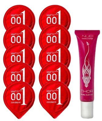 Комплект OLO Warming 001 10 шт + Nuei THOR Orgasmic Gel (10 мл) SOS14399 фото