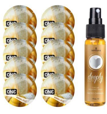 Комплект ONE BananaSplit 10 шт + Sensuva Deeply Love You &ndash; Salted Caramel, 29 мл SOS13747 фото