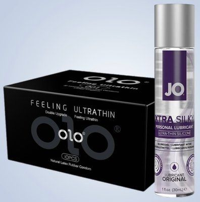 Набір OLO - ультратонкі -001 ( 10 штук) + Лубрикант System JO Xtra Silky Silicone (30 мл) SOS4572 фото