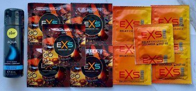 Набір EXS Crazy Cola 5 шт + EXS Delay 5 шт + Лубрикант pjur Aqua 30 мл SOS3528 фото
