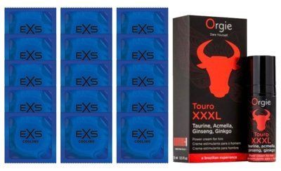 Комплект EXS Cooling 15 шт + TOURO XXXL Cream (15 мл) SOS14596 фото