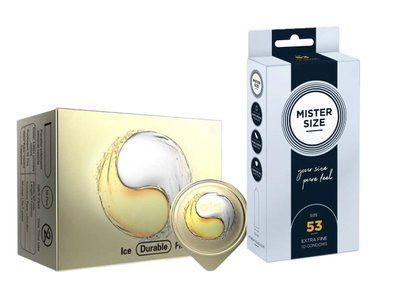 OLO Ice Durable Fire &ndash; 10 шт та Mister Size - Pure Feel - 53 (10 шт) SOS982 фото
