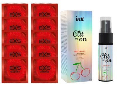 Комплект EXS Warming 10 шт + Intt Clit Me On Red Fruits Warming Effect 12 МЛ SOS14299 фото