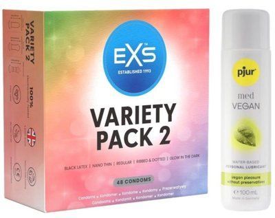 Набір EXS Variety pack 2 (48 шт) + pjur MED Vegan Glide 100 мл SOS13397 фото