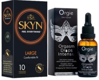 Набір з 10 шт SKYN Large + Збуджувальні краплі Orgie Orgasm Drops Intense, 30 мл SOS10336 фото