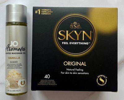 Набір SKYN ORIGINAL 40 шт + Натуральна масажна олія System JO Aromatix 120 мл SOS1377 фото