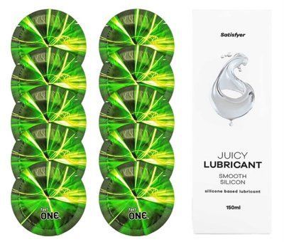Комплект One Glowing 10 шт. + Лубрикант Satisfyer Juicy Lubricant Smooth Silicon (150 мл) SOS12195 фото