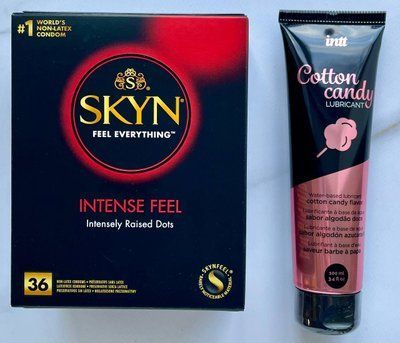 Набір Skyn Intense feel 36 шт + Лубрикант на водній основі Intt Cotton Candy (100 мл) SOS1182 фото