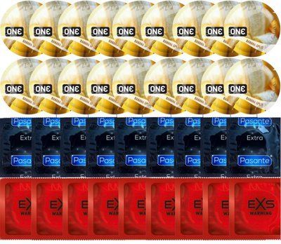 Набір 36 шт ONE ONE Banana Split + Pasante Extra Safe + EXS Warming Comfy Fit SOS7530 фото