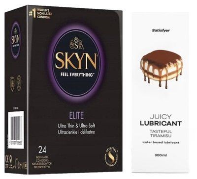 Набір Лубрикант Satisfyer Tasteful Tiramisu 300 мл + SKYN Elite 24 шт. SOS12847 фото