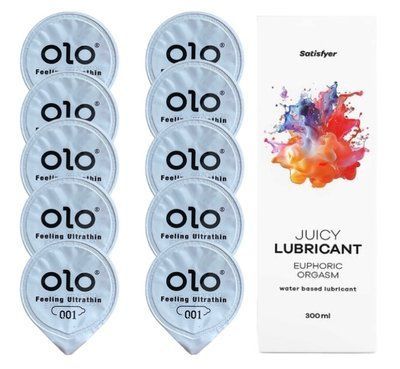 OLO Feeling Ultrathin 10 шт. + Лубрикант Satisfyer Euphoric Orgasm 300 мл SOS12497 фото
