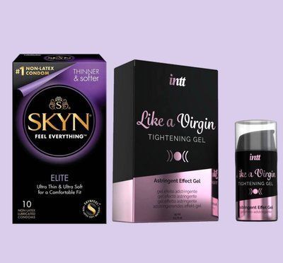SKYN Elite 10 шт (ультратонкі) + Гель для звуження Intt Like a Virgin (15 мл) SOS6349 фото