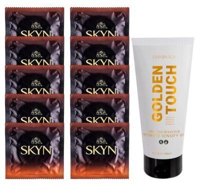 Комплект Skyn Warming 10 шт + Driminals Golden Touch Orgasm Booster 30 мл SOS14198 фото