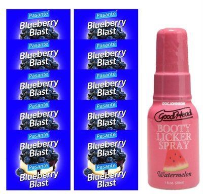 Pasante Blueberry Blast 10 шт + Doc Johnson Booty Licker - Watermelon 29 мл SOS13948 фото