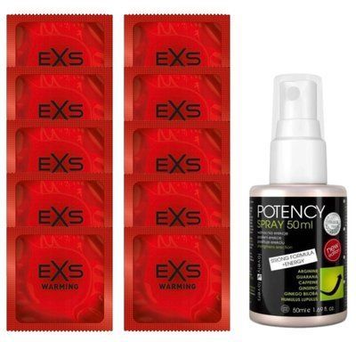 Комплект EXS Warming 10 шт + Lovely Lovers Potency Spray (50 мл) SOS14349 фото