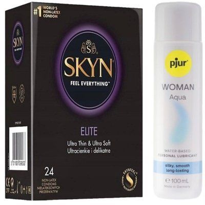 Комплект SKYN Elite 24 шт + pjur Woman Aqua 100 мл SOS13297 фото