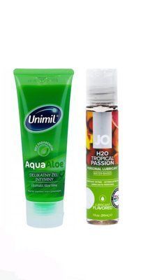 Набір лубрикантів Unimil Aloe 80 мл + System JO H2O Tropical Passion (30 мл) LB168 фото