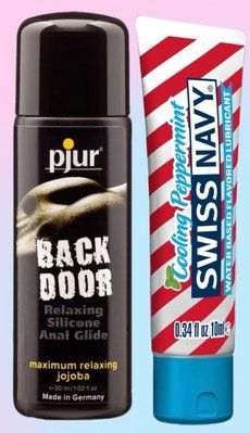 Набір лубрикантів pjur backdoor anal Relaxing jojoba silicone 30 мл + Swiss Navy Cooling Peppermint 10 мл LB735 фото