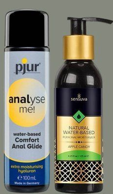 Набір лубрикантів pjur analyse me! Comfort water glide 100 мл + Sensuva Natural Water-Based Apple Candy (125мл) LB986 фото
