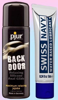 Набір лубрикантів pjur backdoor anal Relaxing jojoba silicone 30 мл + Swiss Navy Water-Based 10 мл LB885 фото